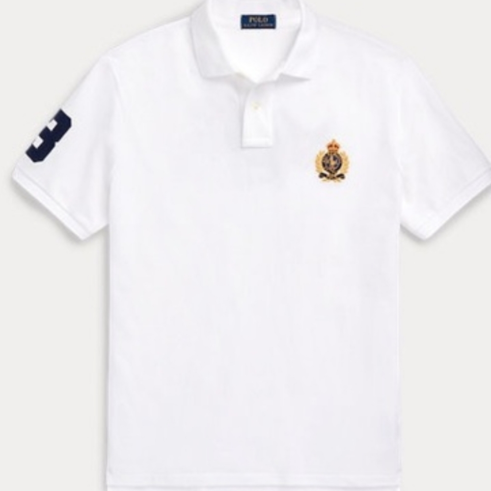 Ralph Lauren Triple Pony White Polo Shirt Crest NWT